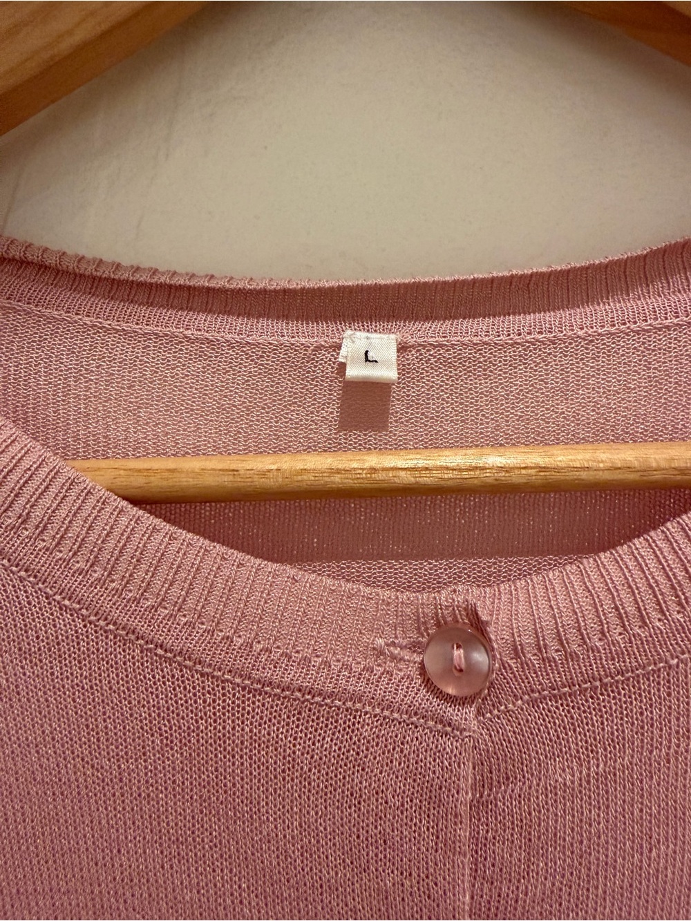 Light Pink Button-Front Cardigan - Picture 2 of 5
